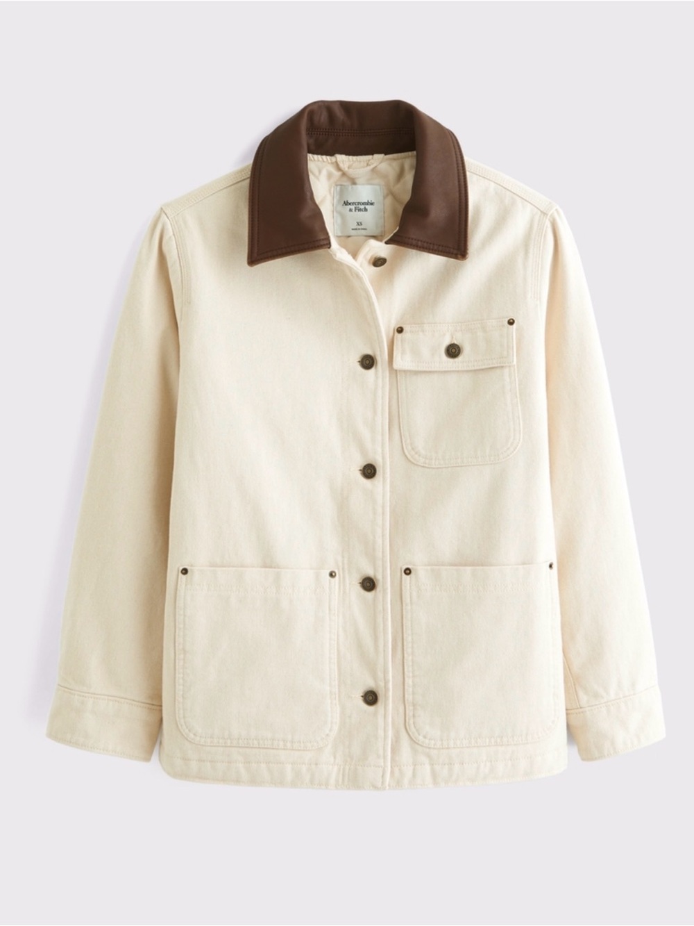 Abercrombie & Fitch mid length twill workwear Barn Jacket XS NWOT